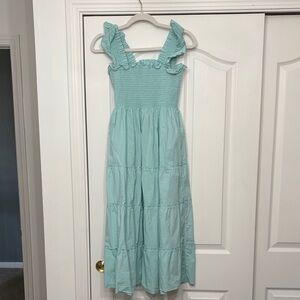 Hill House Ruffled Aqua Nap Dress